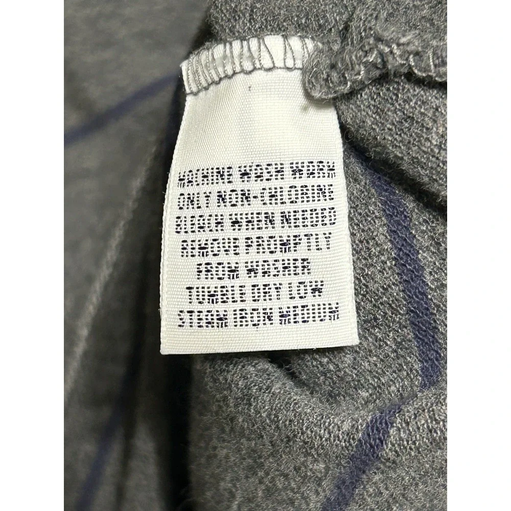 Vintage Polo Ralph Lauren Mens L Gray Striped Long Sleeve Polo Shirt